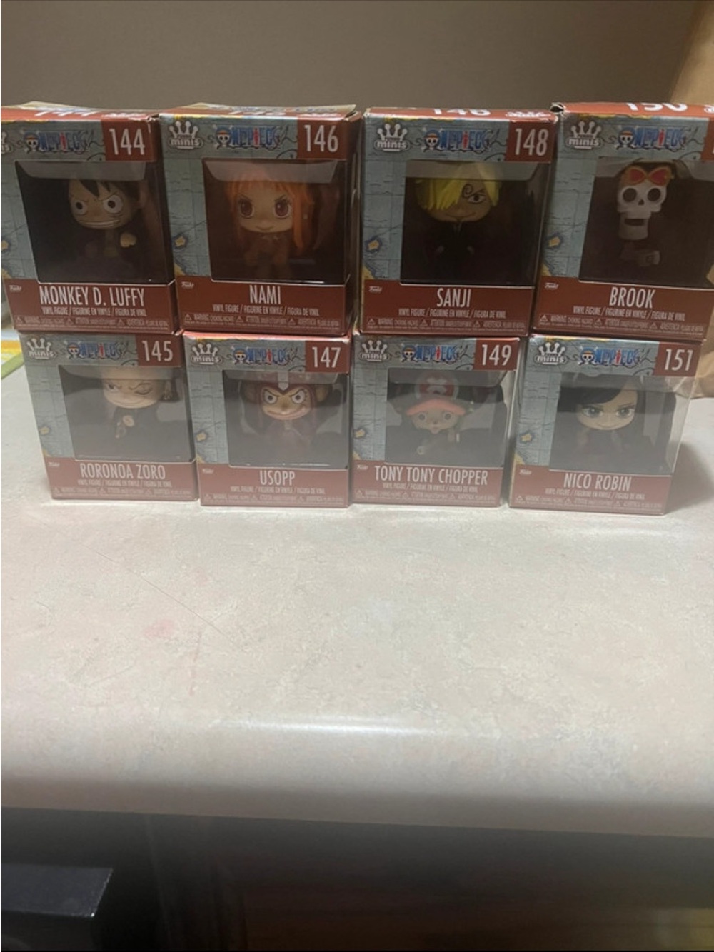 Funko One Piece Mini Vinyl Figure Set – Orange, Yellow, Black, Brown